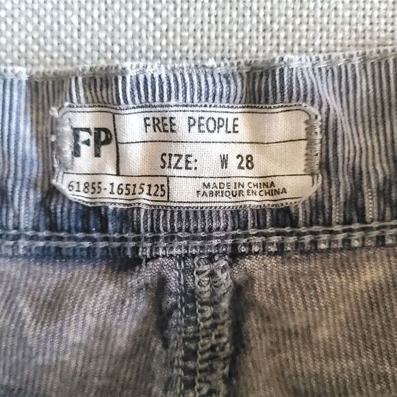 Free People Skinny Leg Low Rise washed out Gray Corduroy Pants Womens 28 - Picture 6 of 12